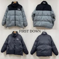 ファーストダウン バブル ダウン ジャケット マイクロフト ジップアップ ロゴ 刺繍 2WAYリバーシブル キルト F742001 メンズ L ISItems【USED】【古着】【中古】50137508