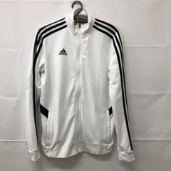 A1106 アディダス　S アメリカ古着　ポリエステル　長袖　トラックジャケット　ジップアップ　ホワイト　adidas メンズ