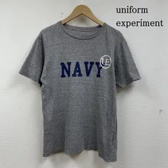 ユニフォームエクスペリメント 半袖 Tシャツ Shirt NAVY ロゴ プリント クルーネック シャツ カットソー UE-101083 メンズ 2 ISItems【USED】【古着】【中古】50138956