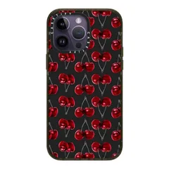 【新品】 CASETiFY インパクト iPhone 14 Pro Max ケース [MIL規格準拠 (4x MIL-STD-810G)/2.5mからの落下試験をクリア] - Modern Cherries Red And Gray Fruity Patter