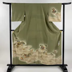 【極美品】京の名工 友禅師「樽本伊勢蔵氏作」金通し織「かるた文様」藤鼠色 極美品】京の名工 友禅師「樽本伊勢蔵氏作」金通し織「かるた文様」藤
