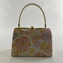 和装バッグ 優品 フォーマル 花 金銀糸 箔 銀色 正絹 和装小物  【中古】