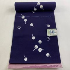 バイセル 着物 美品 逸品 袋帯 紫 辻が花柄 成り物 鶴 松皮菱 金糸 箔 やまと 織匠小平 六通 正絹 ☆☆☆☆☆ 袋帯 美品 秀品 辻が花柄 雲文 金糸 箔 紫 お太鼓柄