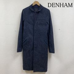DENHAM デンハム ステンカラーコート XL ブラック 比翼 ジップポケット