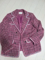 ツイード ジャケット ピンク フリーサイズ