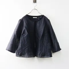 秋セール新品タグローズティアラ大きいサイズ46ノーカラージャケットブラックパール 秋セール新品タグローズティアラ大きいサイズ46ノーカラージャケット