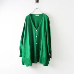 スタジオクリップ studio CLIP コットンVネックビッグニットカーディガン F＼グリーン 羽織り スリット トップス【2400014667035】