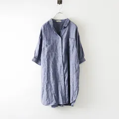 サマンサモスモス Samansa Mos2 スキッパーシャツチュニック F｜ブルー トップス 長袖 ブラウス【2400014662320】