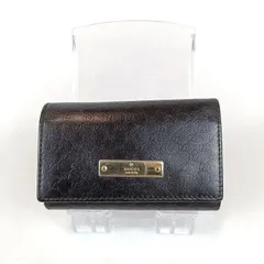 GUCCI グッチ マイクロシマ 6連キーケース フック１つ欠損 ５連 ブラック 黒 レザー ロゴプレート GG柄 金具ゴールド メンズ レディース