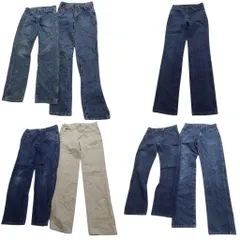 古着卸 まとめ売り Wrangler ラングラー パンツ 7枚セット (メンズ 29 /30 ) ベージュ インディゴブルー アメカジ 中古 古着 NC4927