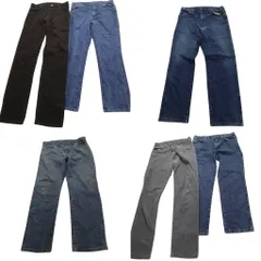古着卸 まとめ売り Wrangler ラングラー デニム パンツ 6枚セット (メンズ 34 ) インディゴブルー ブラックデニム 中古 古着 NC4923