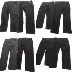古着卸 まとめ売り Wrangler ラングラー ブラックデニム パンツ 8枚セット (メンズ 38 /40 ) テーパード ワイド アメカジ 中古 古着 NC4954