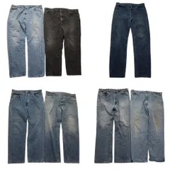 古着卸 まとめ売り USA製 リーバイス デニム パンツ 7枚 (メンズ 38 /40 /42 /48 ) ブラックデニム 517 501ブーツカット 中古 古着 NC4980