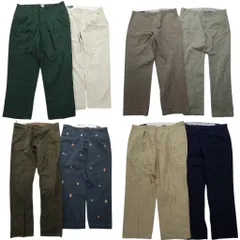 古着卸 まとめ売り ラルフローレン パンツ MIX 8枚セット (メンズ 38 /40 ) ツータック ワイド 総柄 デニム ポロチノ 中古 古着 NC5055