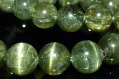 キャッツアイ効果 グリーンアパタイト　11mm　ブレスレット 1個売り パワーストーン 天然石 _BG6109-11