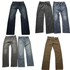 【B品】古着卸 まとめ売り リーバイス 501 デニム パンツ 6枚セット (メンズ 31 /32 /33 ) カラーデニム ストレート 中古 古着 NC5154