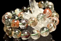 高透明◇マルチカラー ガーデンクォーツ(庭園水晶)　12mm　ブレスレット 1個売り パワーストーン 天然石 _BG6115-12