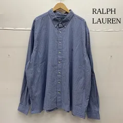 ラルフローレン CLASSIC FIT 長袖 ボタンダウン シャツ チェック柄 ポニーロゴ 刺繍 サイズ4XLT TALL 大きめ メンズ - ISItems【USED】【古着】【中古】50140906