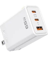 ★azusky PD USB充電器 65W GaN Type C 急速充電器 高速充電器 PD対応 USB-C×2 & USB A 3ポートGaN(窒化ガリウム) 折りたたみ式プラグ PSE技術基準適合