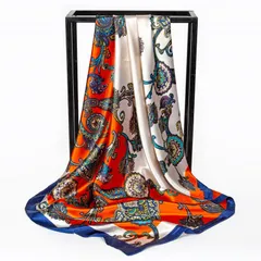 ペイズリー柄シルク風スカーフ