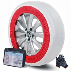 新品 FITSOK【正規品】タイヤチェーン 布製 タイヤソックス スノーソックス スノーチェーン 非金属 軽自動車 簡単装着 軽量 静音 滑り止め チェーン ジャッキアップ不要 冬場 雪道 路面凍結 緊急用 チェーン規制適合 EU CE認証を取得 SRD-7