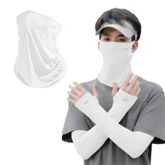 新品 [Ichiibal] バイク用フェイスマスク フェイスカバー 夏 接触冷感 ネックウォーマー ネックガード 日焼け止め ポンプ uvカット 日よけ 日焼け防止 フェイスガード アームカバー