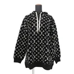 ルイヴィトン パーカー モノグラム ベロア コットン100% レディースXL LOUIS VUITTON ヴィトン 黒のサムネイル