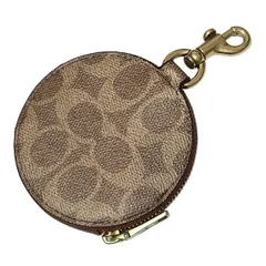 COACH(コーチ) キーホルダー(チャーム) - ベージュ×ダークブラウン×ゴールド シグネチャー柄