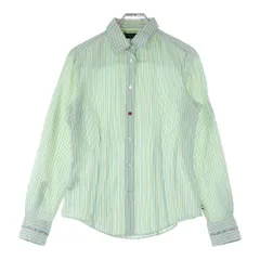 Paul Smith (ポールスミス) BKACK LABEL Striped Shirt 371343 ブラックレーベル ストライプ 袖花柄 長袖シャツ レディース グリーン