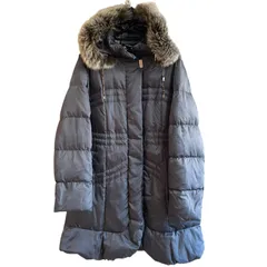 Z1578 BALMAIN バルマン 3way  ダウンコート　ブルーフォックス　裏地総柄　Ｌ　グレー系