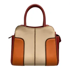 TOD'S(トッズ) ハンドバッグ セラ ベージュ×レッド×オレンジ 日本限定 レザー