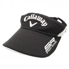 【美品】キャロウェイ サンバイザー 黒×白 立体ロゴ ODYSSEY  フリー(57cm-59cm)  ゴルフウェア Callaway