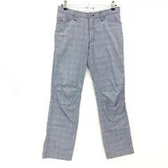 【美品】ルコックゴルフ パンツ ネイビー×白 チェック ストレッチ  メンズ 79 ゴルフウェア le coq sportif