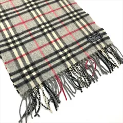 良品 Burberrys バーバリー 100％ カシミア マフラー ノバチェック 服飾小物 冬 グレー系 レディース メンズ プレゼント r250
