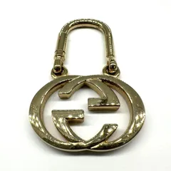 GUCCI グッチ キーホルダー チャーム インターロッキングG ロゴ ゴールド レディース メンズ ヴィンテージ ファッション USED