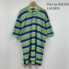 ポロバイラルフローレン 90s オーバーサイズ 半袖 ポロシャツ ボーダー柄 鹿の子 ポニーロゴ 刺繍 ワンポイント ハーフボタン 大きめ ビッグシルエット メンズ XXL ISItems【USED】【古着】【中古】50141132