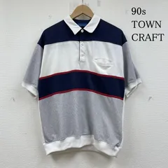 タウンクラフト 90s ヴィンテージ 青タグ 半袖 ポロシャツ レギュラータイプ 切り替え プルオーバー ボーダー ブロッキング 胸ポケット メンズ 表記無し ISItems【USED】【古着】【中古】50141135のサムネイル