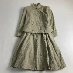 クリスチャンディオール　セットアップ　ナポレオンジャケット　Christian Dior　ダブルジャケット　フレアスカート　ベージュ　M・L相当