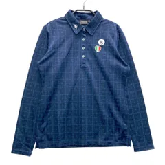 サイズ：M KAPPA GOLF カッパゴルフ  長袖ポロシャツ 千鳥柄 ネイビー系 [240101543472] ゴルフウェア レディース ストスト