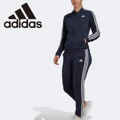 ★アディダス ADIDAS  新品 レディース 3ストライプス ジャージ トラックスーツ 上下セット SET 紺 Mサイズ [SETHM1914-M] 五 壱★QWER★