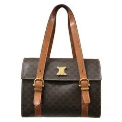 CELINE セリーヌ ハンドバッグ マカダム柄 ボックス型 ブラウン系 PVCレザー バッグ 鞄 レディース 【中古】 22510K256