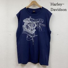 ハーレーダビッドソンタンクトップH155〇Tシャツ両面ロゴブラック黒 