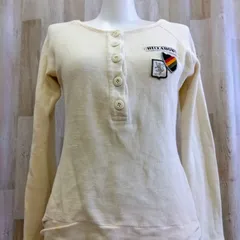 ワッフルの着心地◎ BILLABONG ビラボン ヘンリーネック長袖カットソー M アイボリー