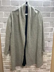 【F9-77】◇ URBAN RESEARCH DOORS フリーサイズ　ロングカーディガン　グレー　黒色　レディース