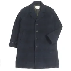 美品□PALTO/パルト チェック柄 ロゴボタン ウール チェスターコート