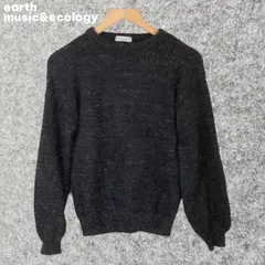 earth music & ecology ラメシャギー ダークグレー ニット Fサイズ