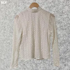 SLY ホワイトレース長袖シャツ ハイネック Mサイズ