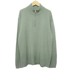無印良品 良品計画 ラムウール混ハーフジップセーター XL 緑 グリーン