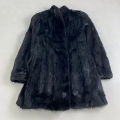 毛皮コート　SAGA MINK　上質　裏地刺しゅう　ブラック　L相当