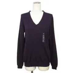 ユニクロ UNIQLO エクストラファインメリノVネックセーター 長袖 XL 紫 パープル